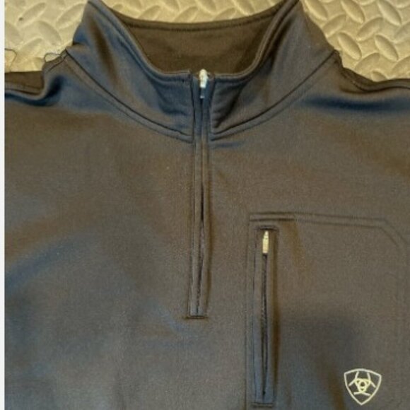 Ariat Tek Pullover Men's Size Medium Black 1/4 Zip Cold Series Sweatshirt Fleece - Picture 4 of 6
